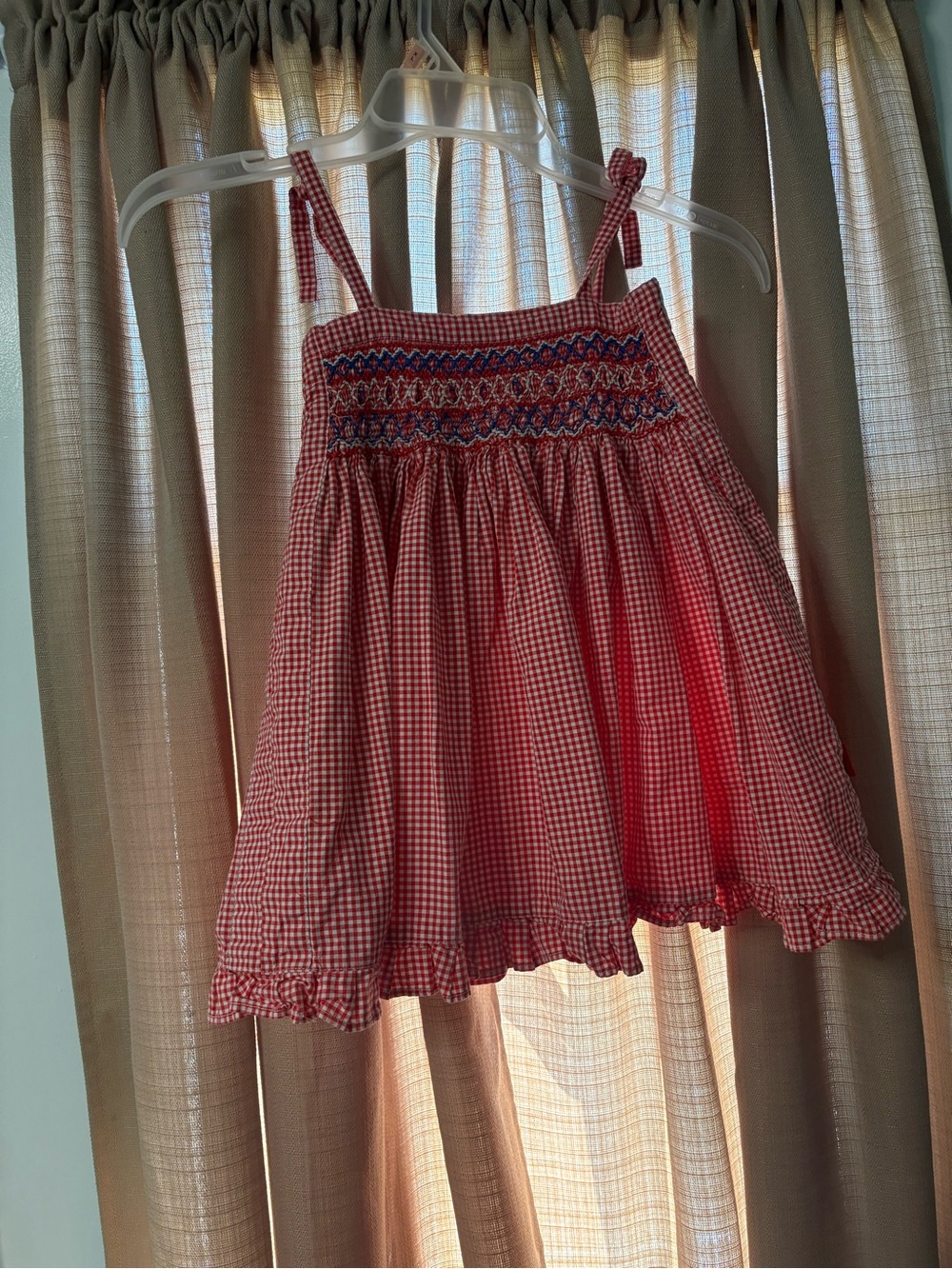Oilily Red Gingham Smocked sundress